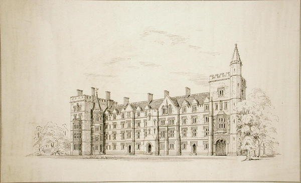 New College Oxford: Föreslagna nya byggnader av George Gilbert Scott