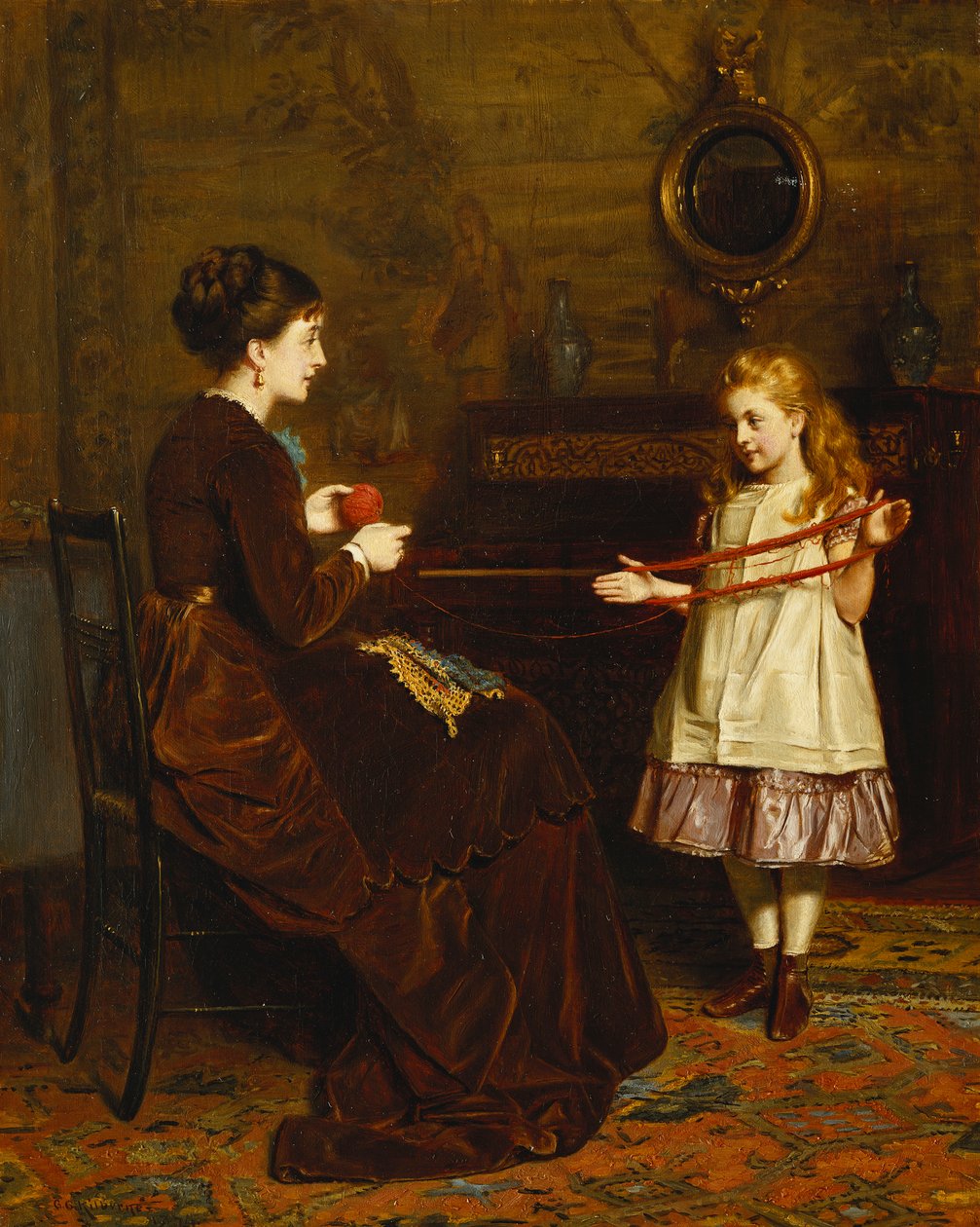 Moderns lilla hjälpare, 1874 av George Goodwin Kilburne