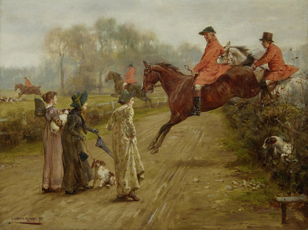 Tittar på jakten, 1895 av George Goodwin Kilburne