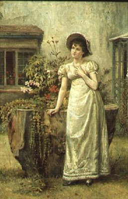 Ung kvinna bredvid en trädstubb av George Goodwin Kilburne