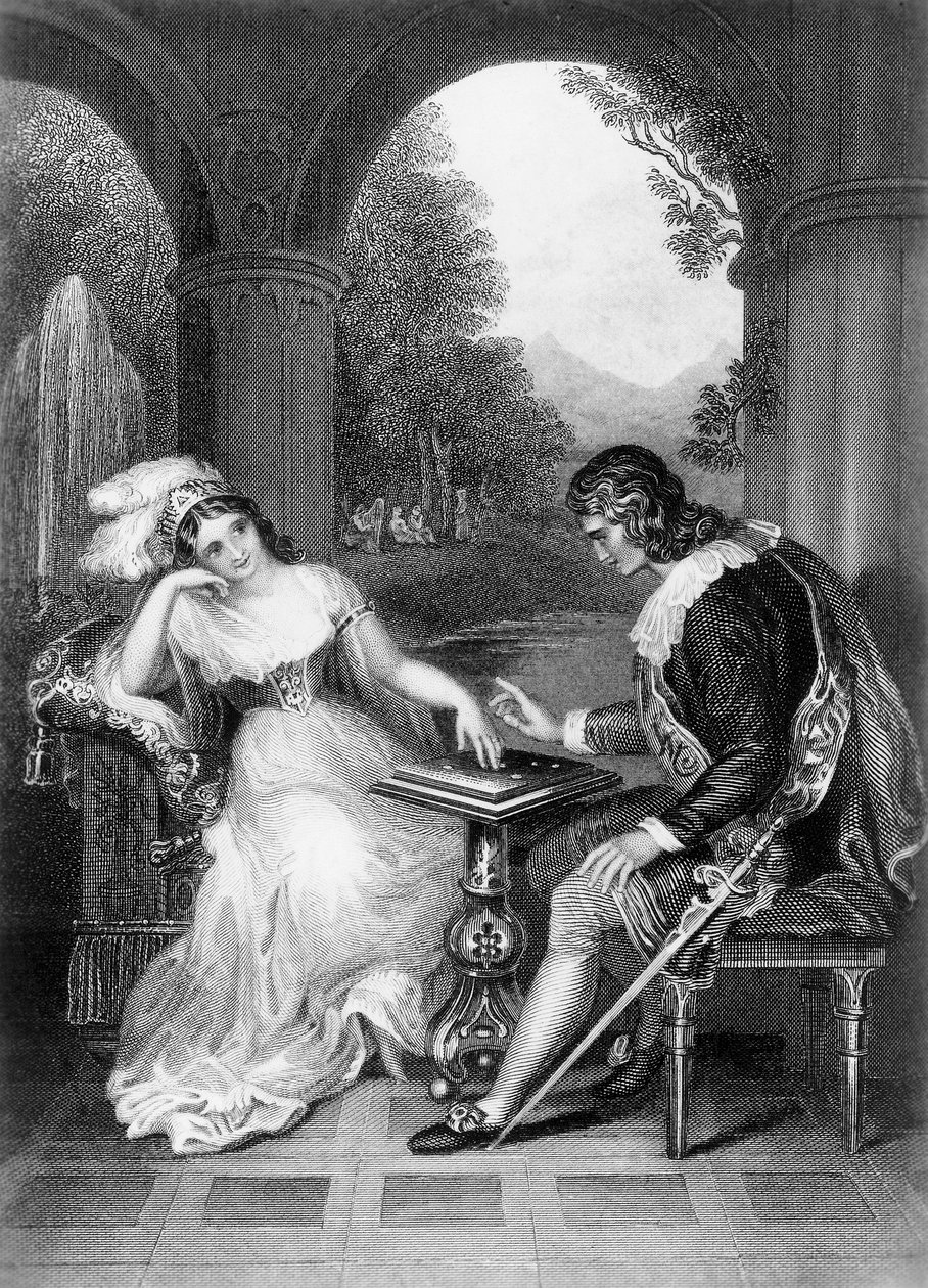 Illustration från verk av George Gordon Byron (1788-1824), gravyr, från Lord Byrons samlade verk av George Gordon Byron