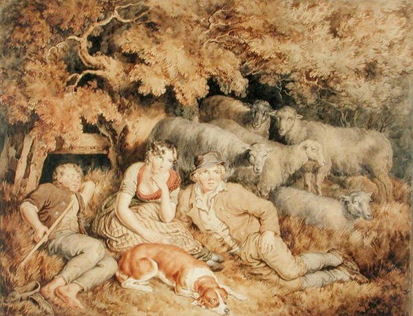Middag, ca 1812 (akvarell på papper) av George Grattan