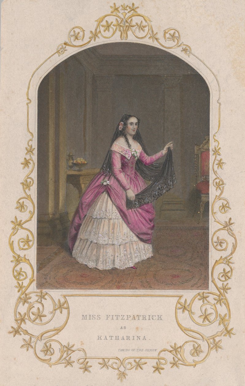 Miss Fitzpatrick som Katharina Taming of the Shrew, 1851., 1851. av George Greatbach