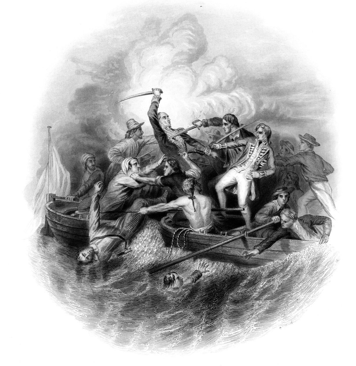 Kanonbåtsmöte mellan Nelson och Don Miguel Tyrason, 1797. av George Greatbatch