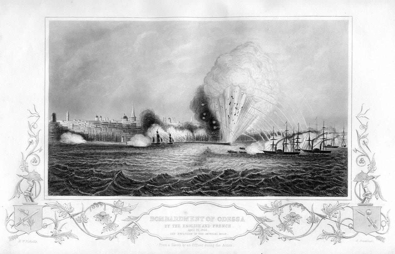 Explosionen av den kejserliga mullvaden under bombardementet av Odessa, Ukraina, 1854 1857. av George Greatbatch