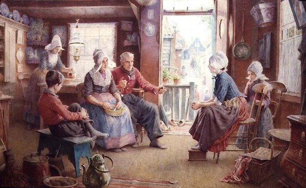 Volendam Holland (akvarell på papper) av George Gregory
