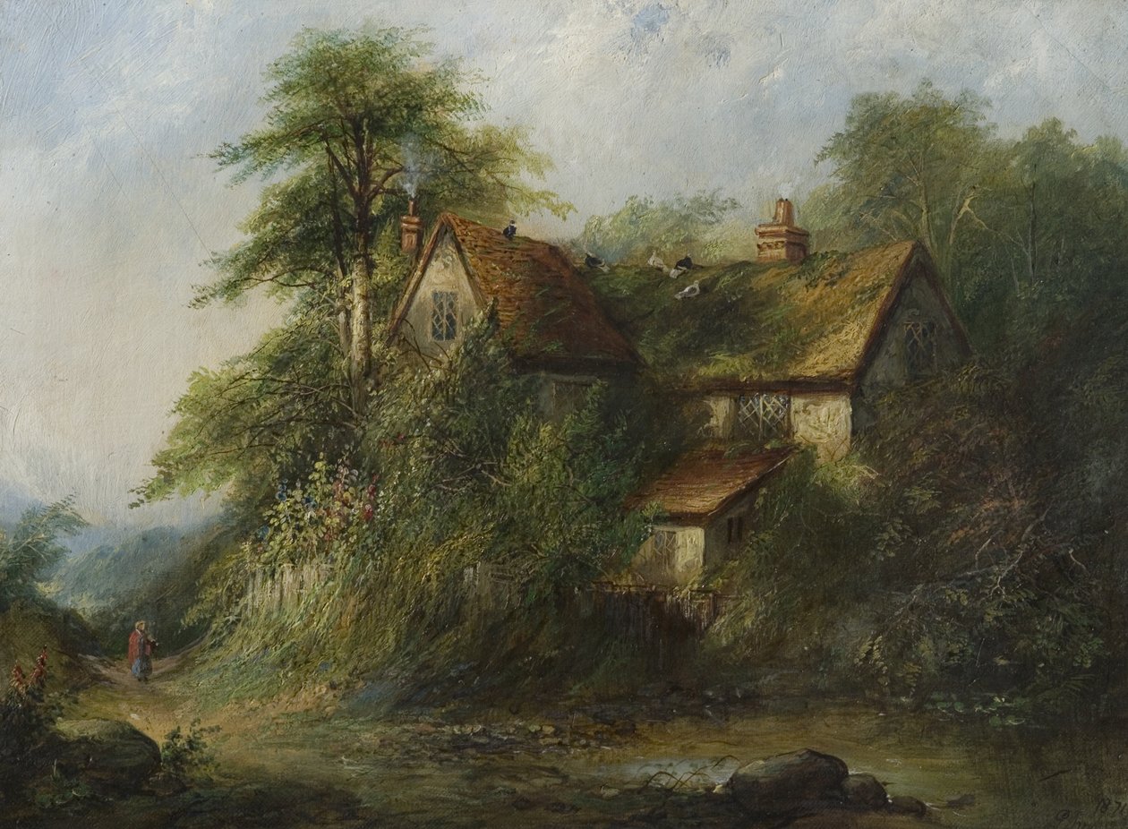 Stuga på landet, 1871 av George Harrison