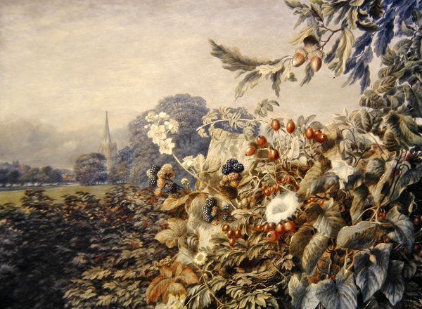 Sommarlandskap (akvarell på papper) av George Harvey
