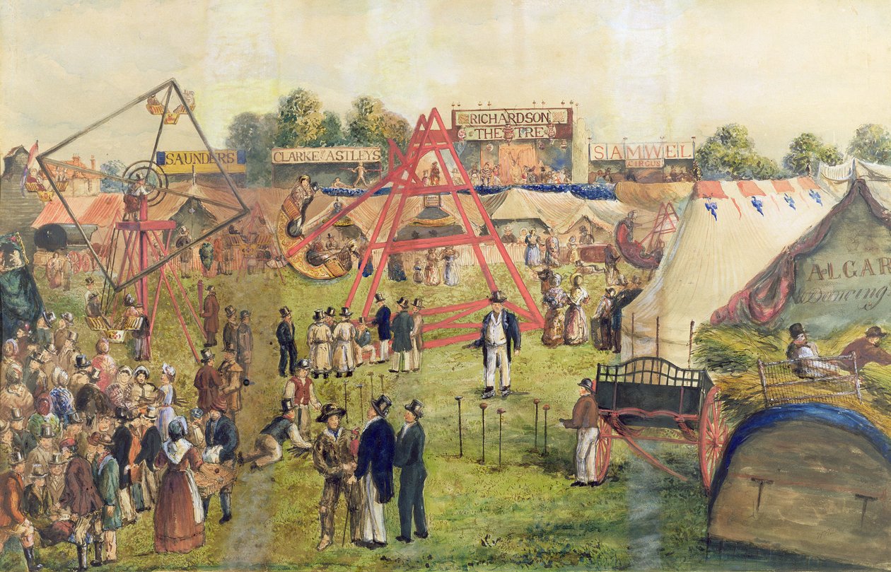 Croydon Fair, 1833 (wc och bläck på papper) av George Hawkins