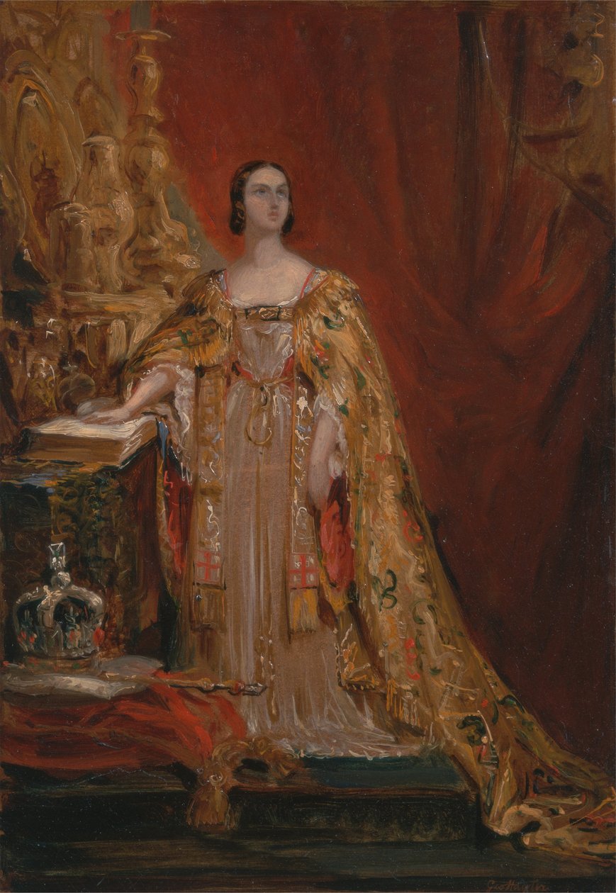 Drottning Victoria svär kröningseden den 28 juni 1838 av George Hayter