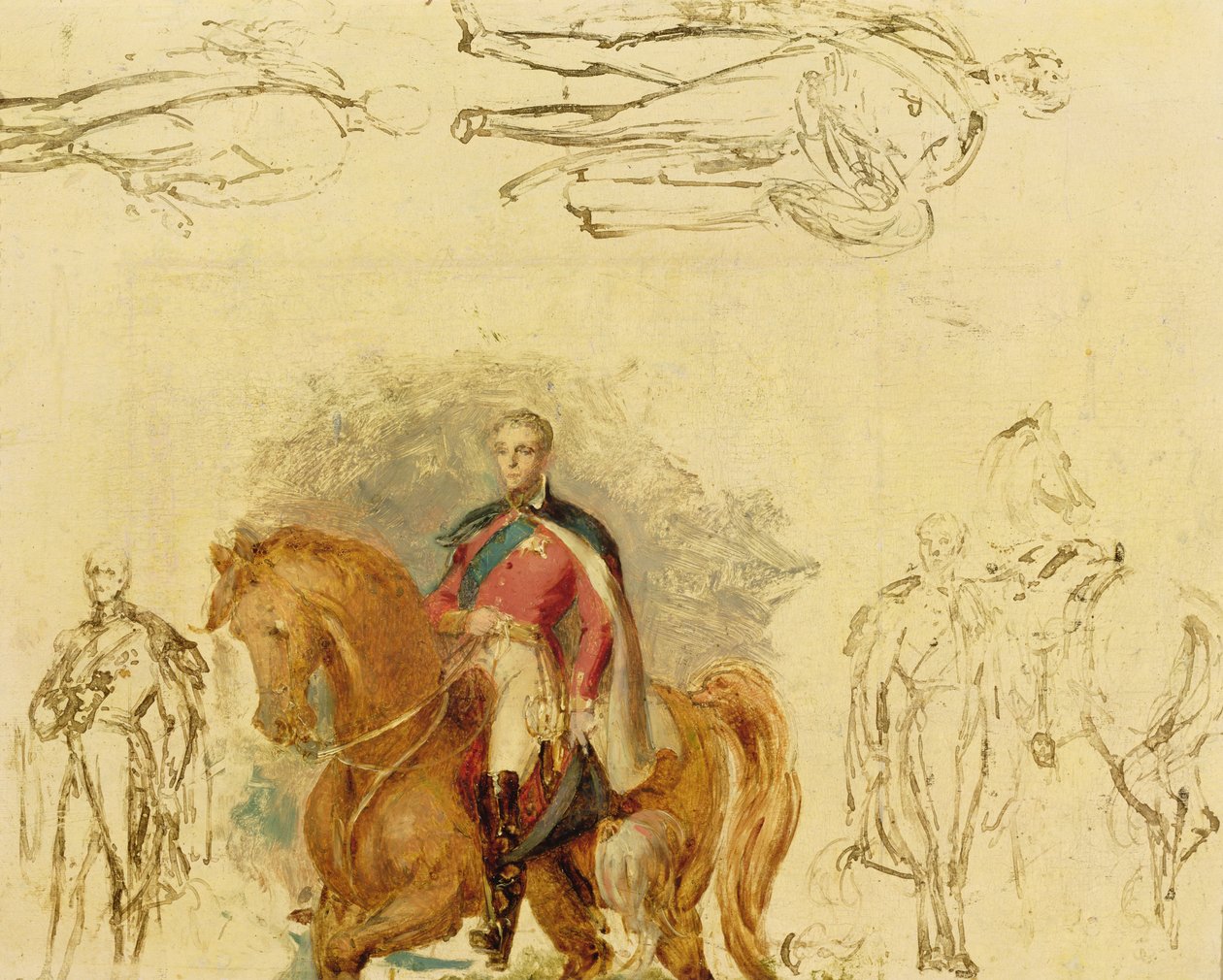 Studier för hertigen av Wellington (1769-1852) (olja ombord) av George Hayter