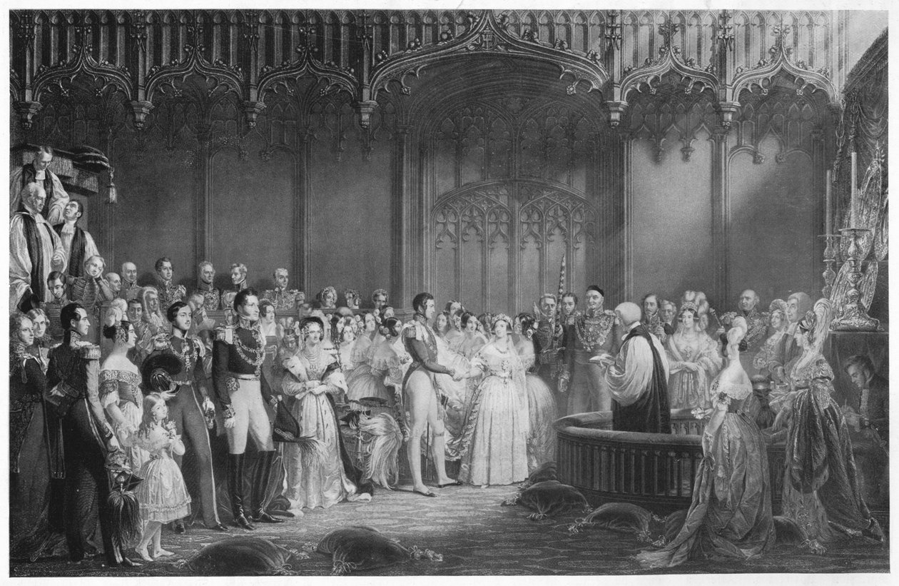 Drottning Victorias och Prins Alberts äktenskap, c1840, 1911 av George Hayter