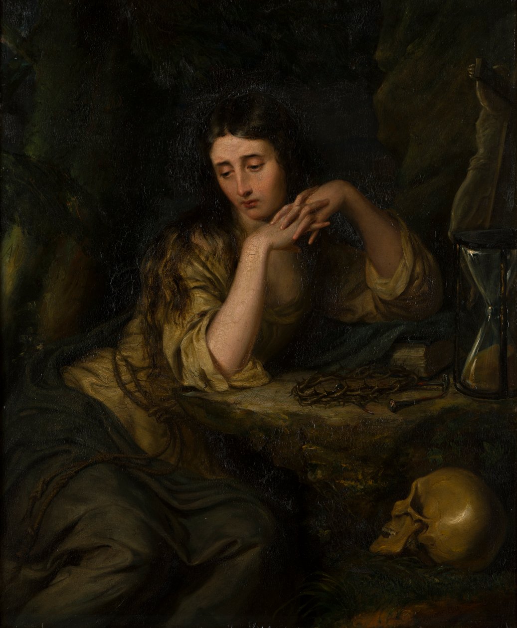 The Penitent Magdalene, ca 1812-71 (olja på panel) av George Hayter