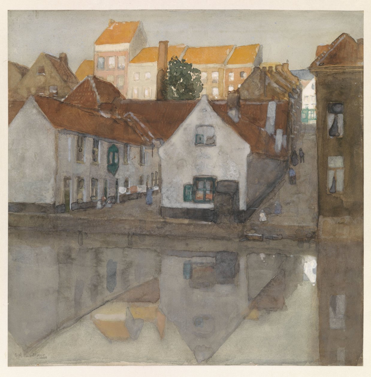 Bakre stadsdel i Gent av George Hendrik Breitner (signed by artist)