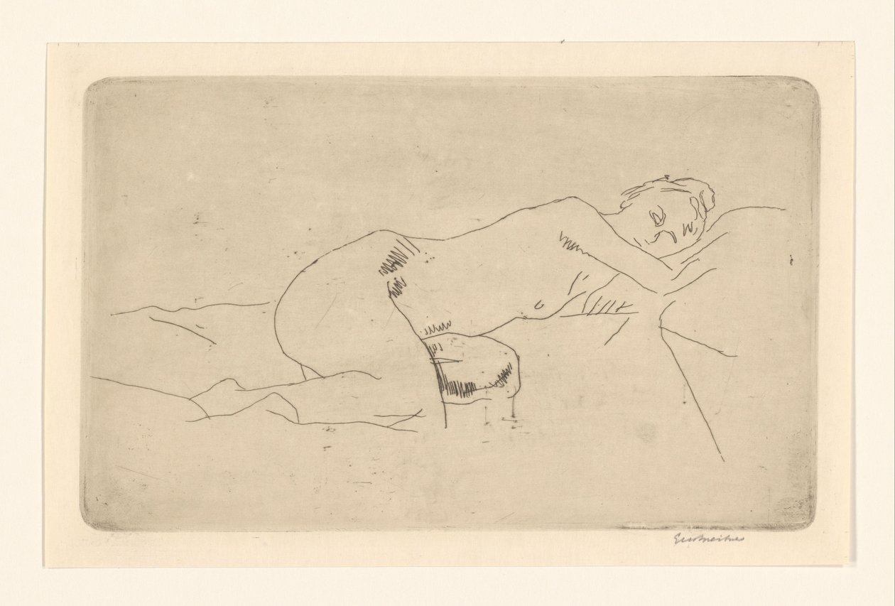 Liggande Kvinna Naken av George Hendrik Breitner (signed by artist)