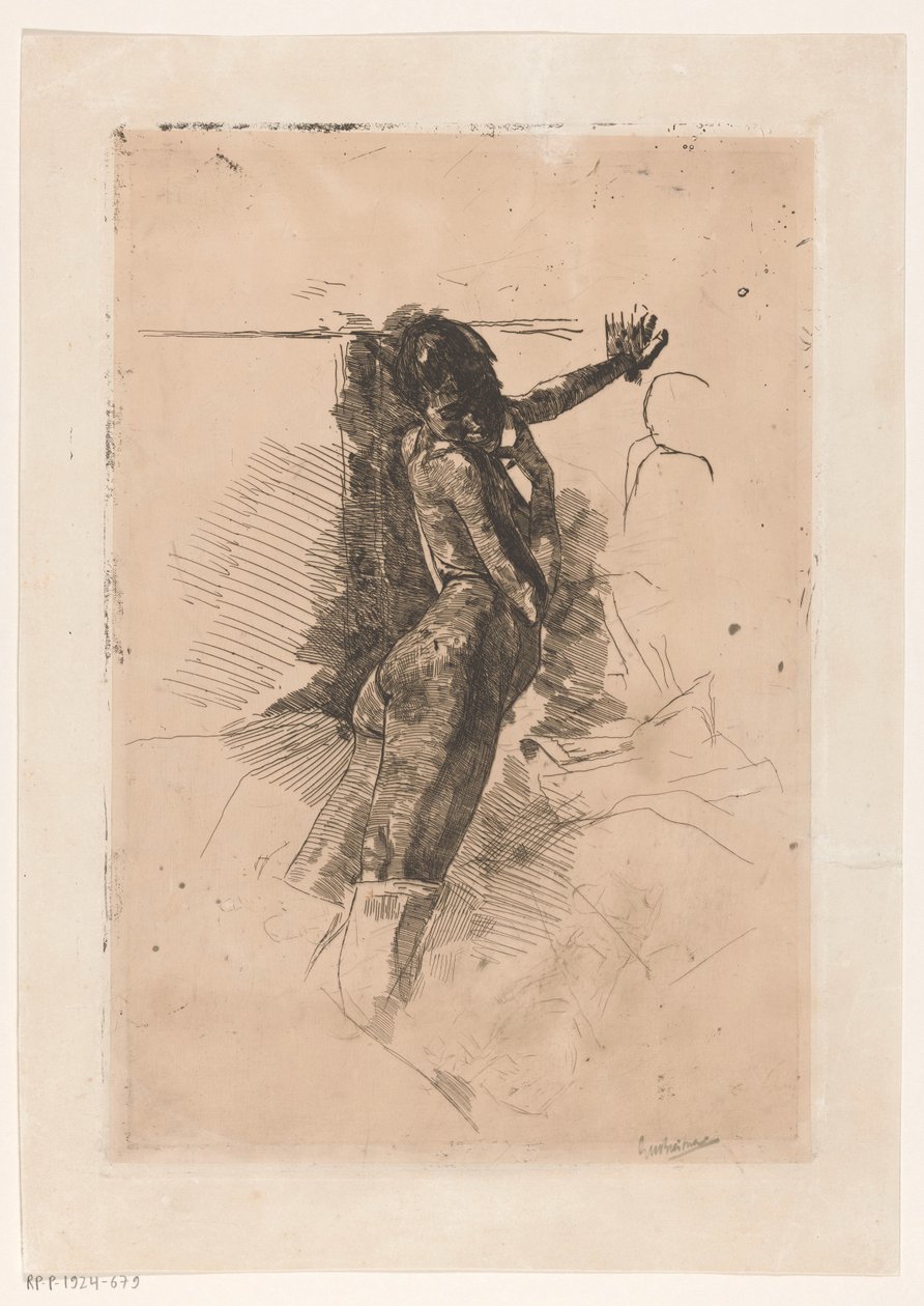 stående naken kvinna av George Hendrik Breitner (signed by artist)