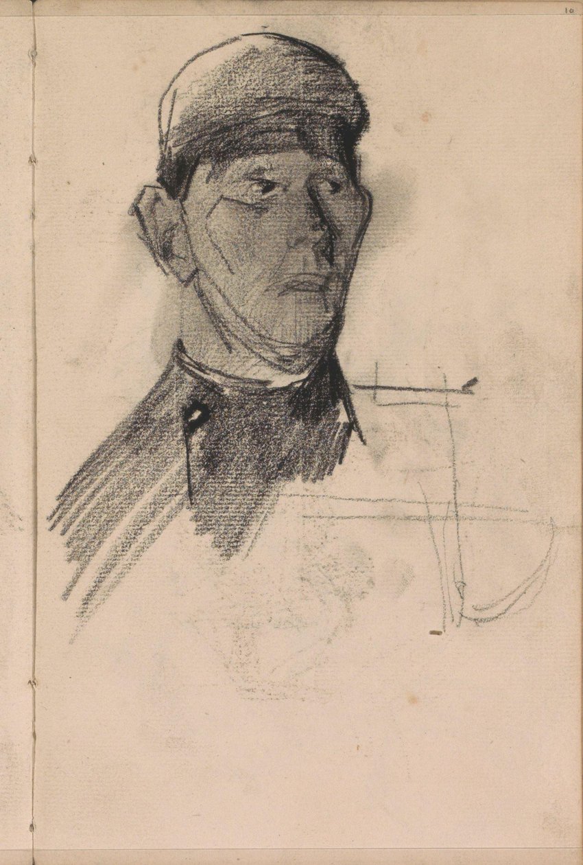 Byst av en man med huvudbonad av George Hendrik Breitner