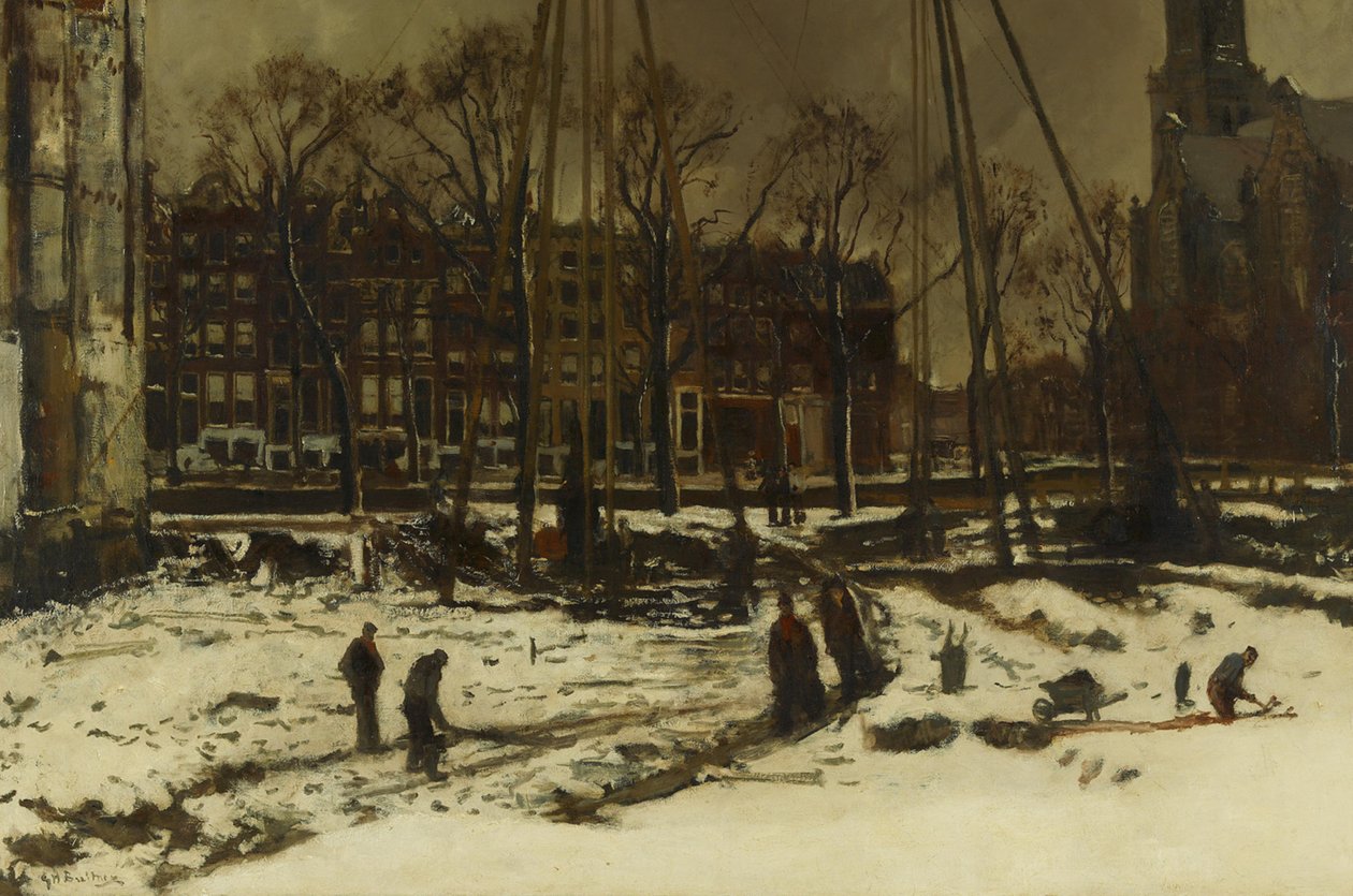 Genombrott på Raadhuisstraat under vintern av George Hendrik Breitner