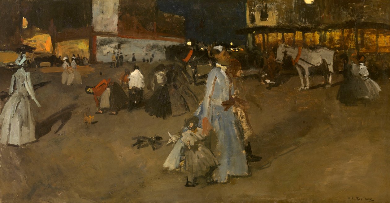 Kväll på Dam-torget i Amsterdam av George Hendrik Breitner