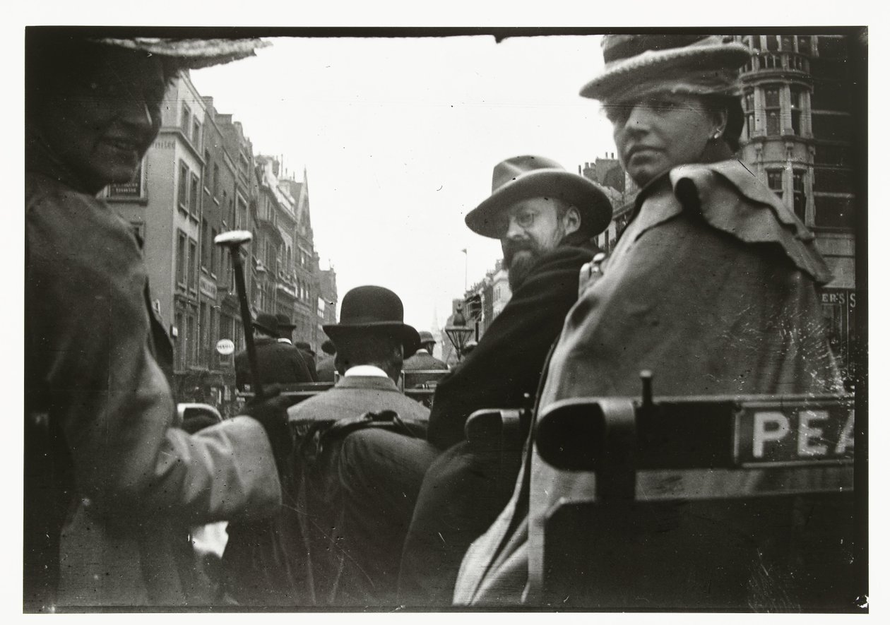 George Breitner och Marius Bauer i en vagn i London av George Hendrik Breitner