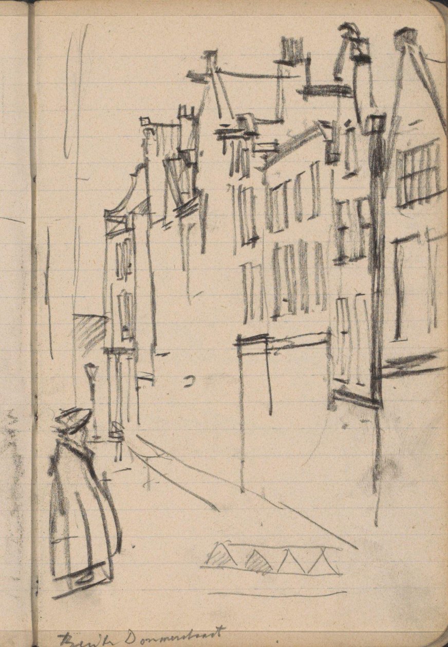 Vy över Buiten Dommersstraat i Amsterdam av George Hendrik Breitner