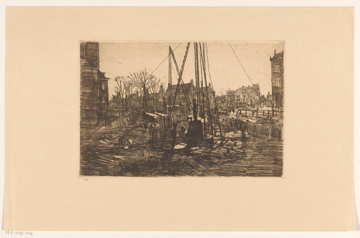 Pålningsarbete i Raadhuisstraat i Amsterdam av George Hendrik Breitner