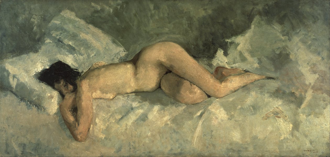 Liggande nakenmodell av George Hendrik Breitner