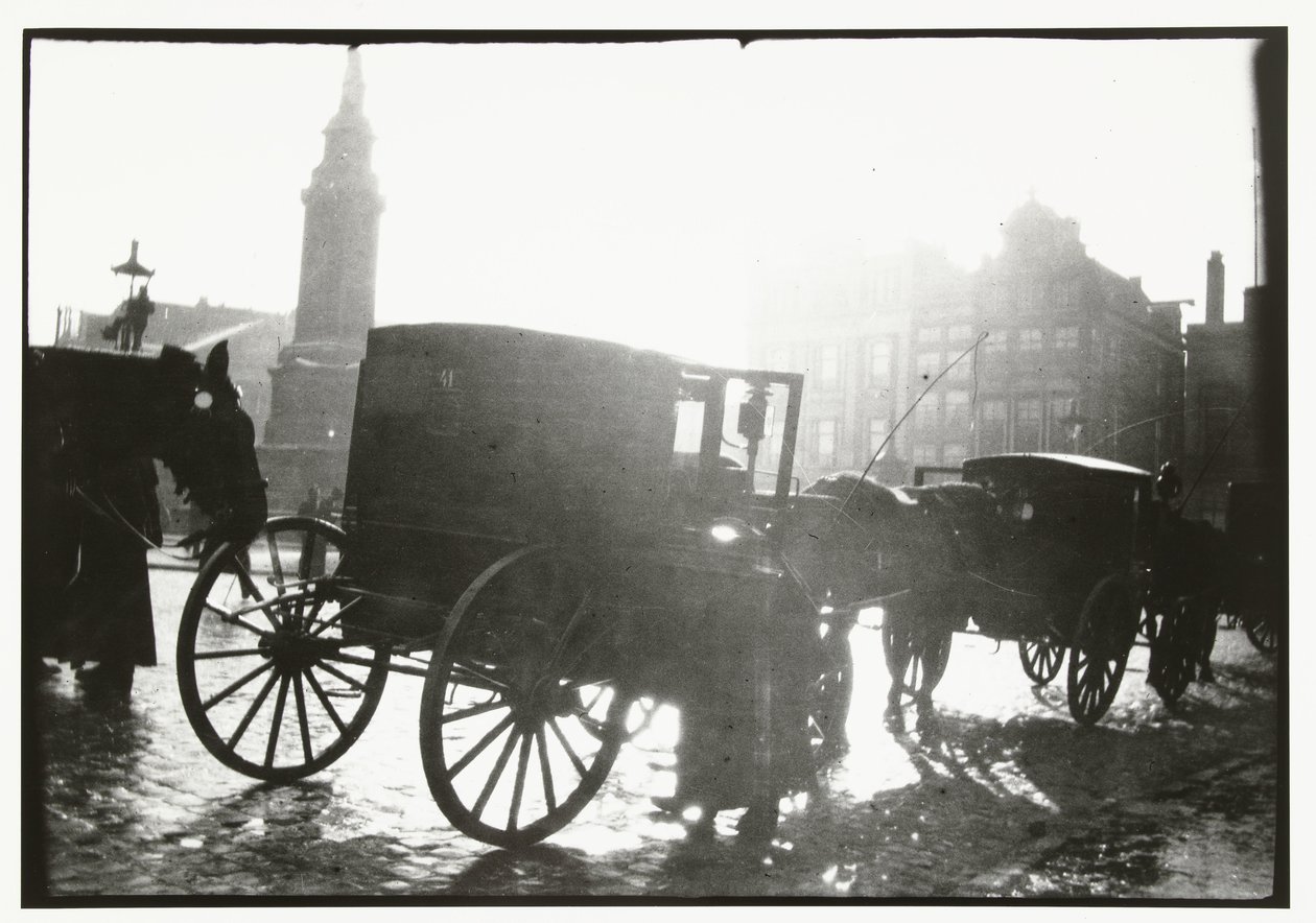Vagnar på Dam-torget i Amsterdam av George Hendrik Breitner