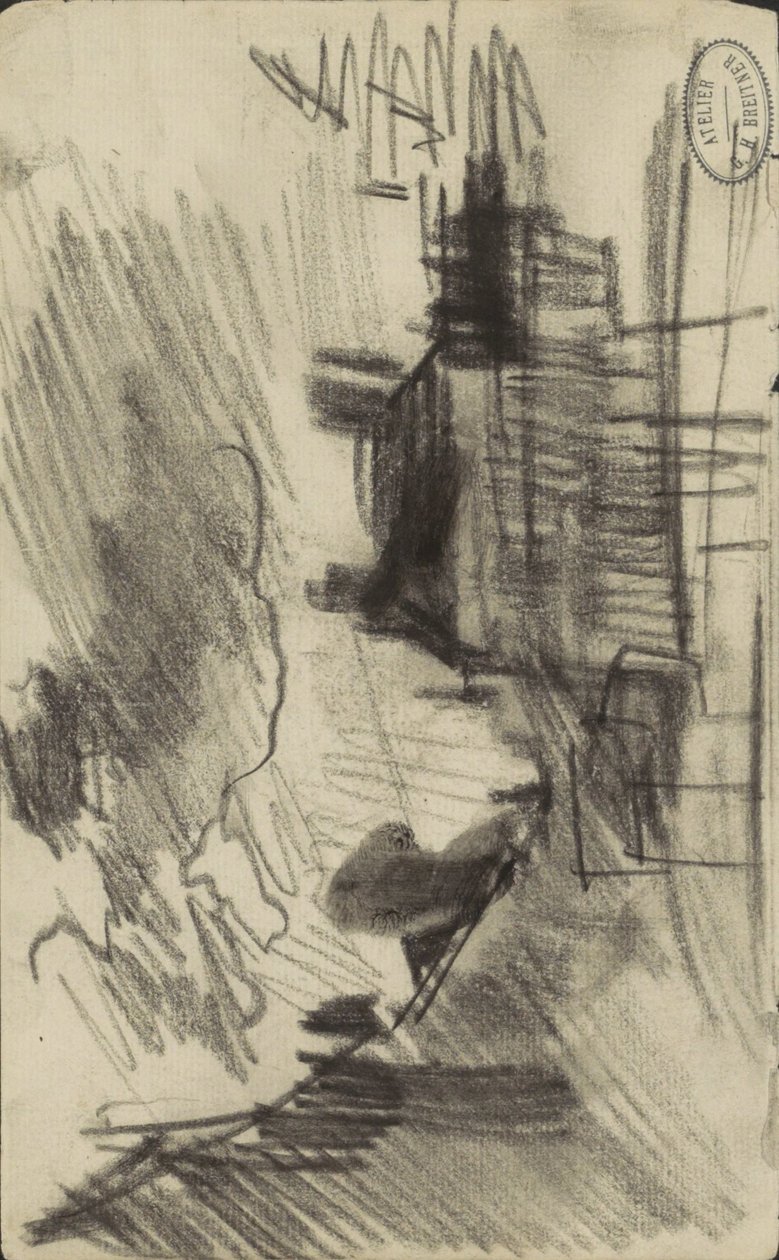 Stadsbild, möjligen i Amsterdam av George Hendrik Breitner