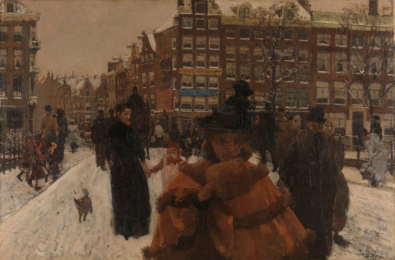 Singelbron vid Paleisstraat i Amsterdam Bron över Singel vid Paleisstraat, Amsterdam av George Hendrik Breitner