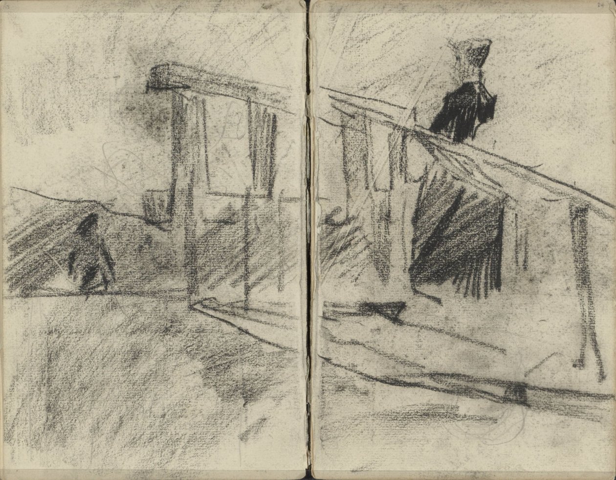 Kvinna, möjligen på en bro av George Hendrik Breitner