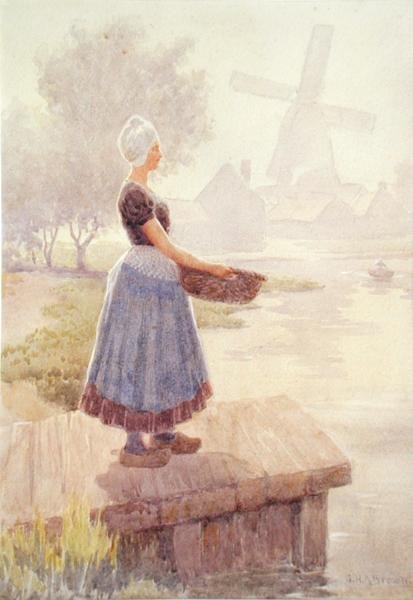 Dutch Fishergirl (akvarell på papper) av George Henry Alan Brown