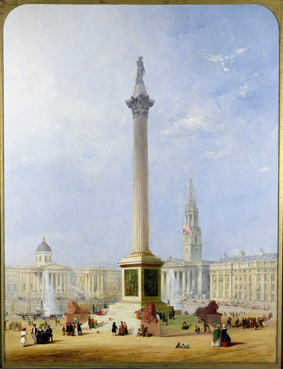 Projicerad utsikt över Trafalgar Square, 1844 av George Henry Andrews