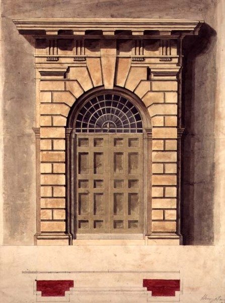 Design för en Palladian Door Surround av George Henry Bailey