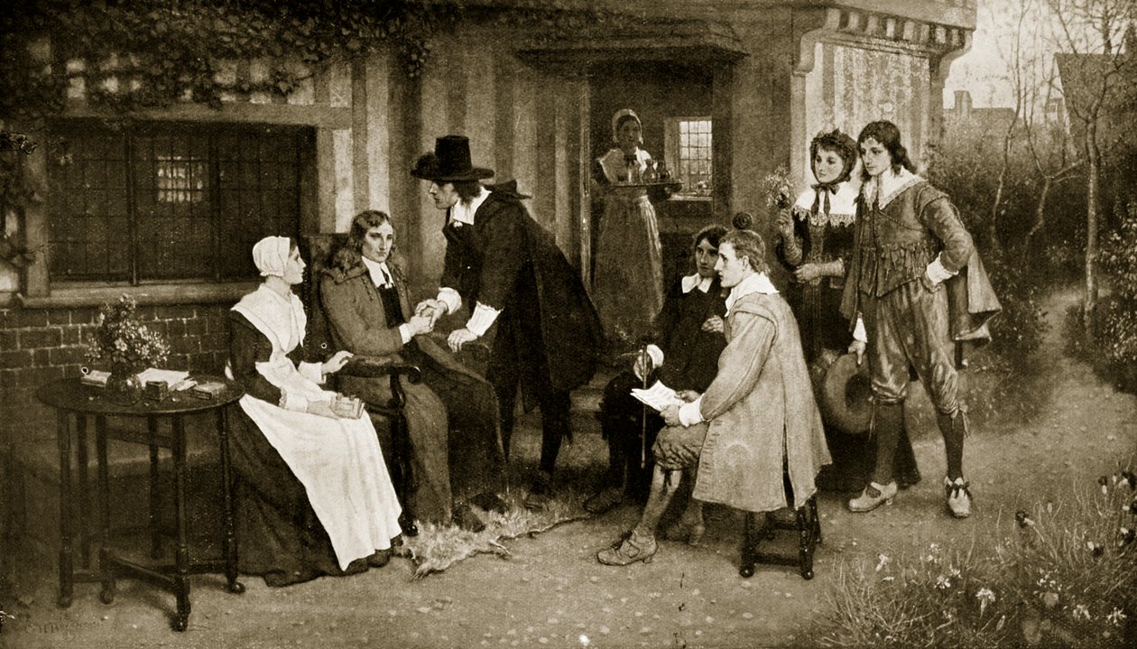 Mötet mellan Milton och Andrew Marvell, illustration från 