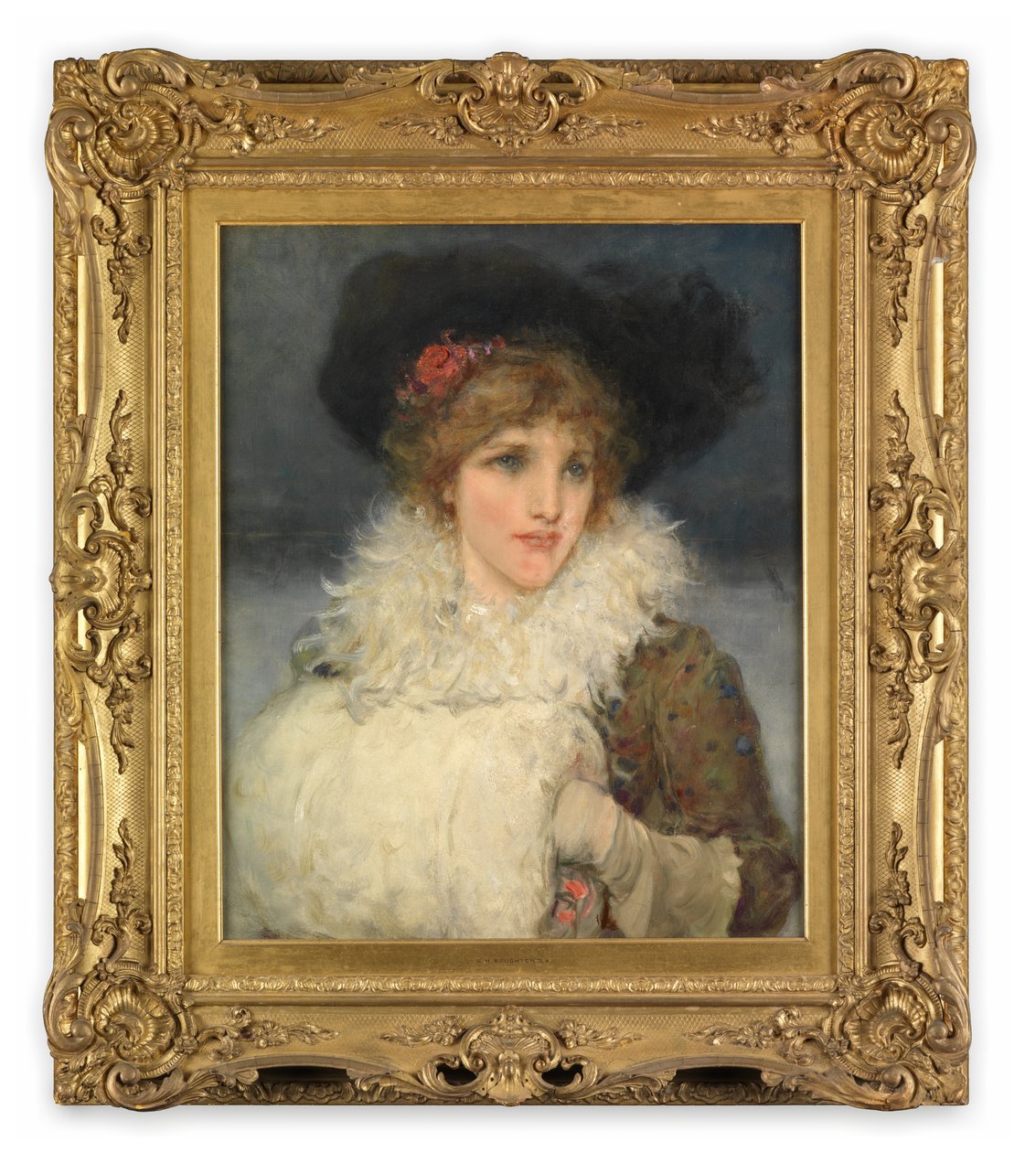 Kvinna, halvlång (Olja på duk) av George Henry Boughton