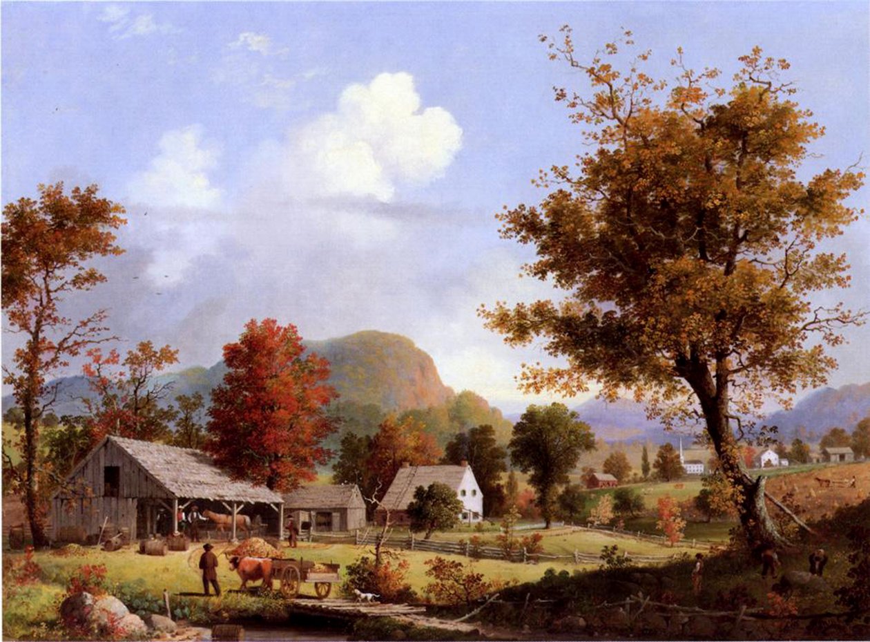 Pressning av cider, 1855 av George Henry Durrie
