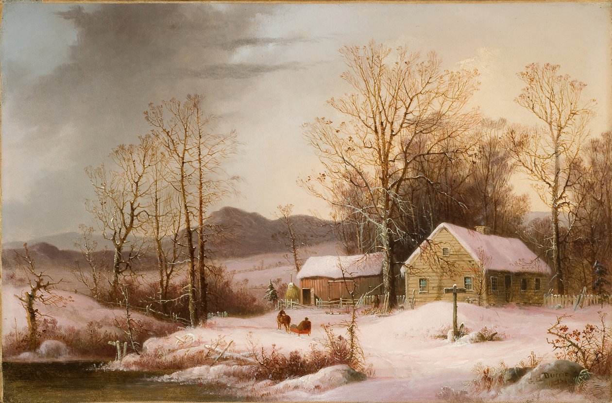 Bondgård på vintern 1860 (Olja på duk) av George Henry Durrie