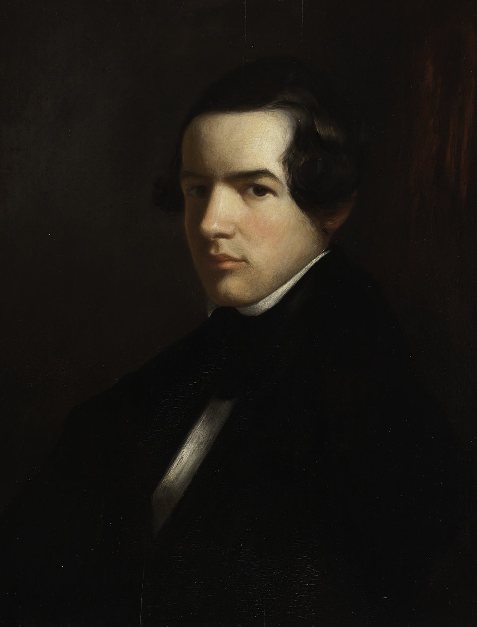 Självporträtt som ung man, 1830-39 (olja på trä) av George Henry Durrie