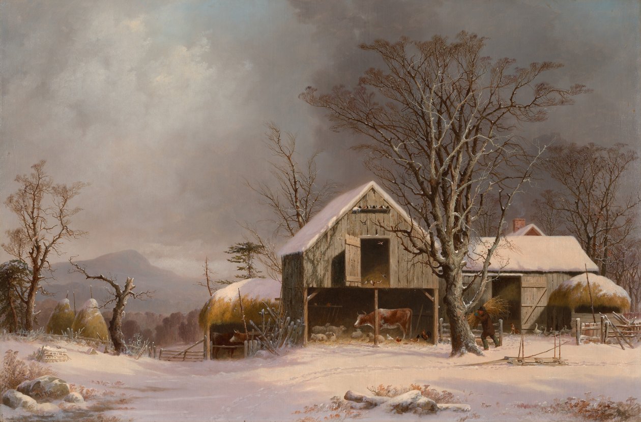 Vinterlandskap i New England av George Henry Durrie
