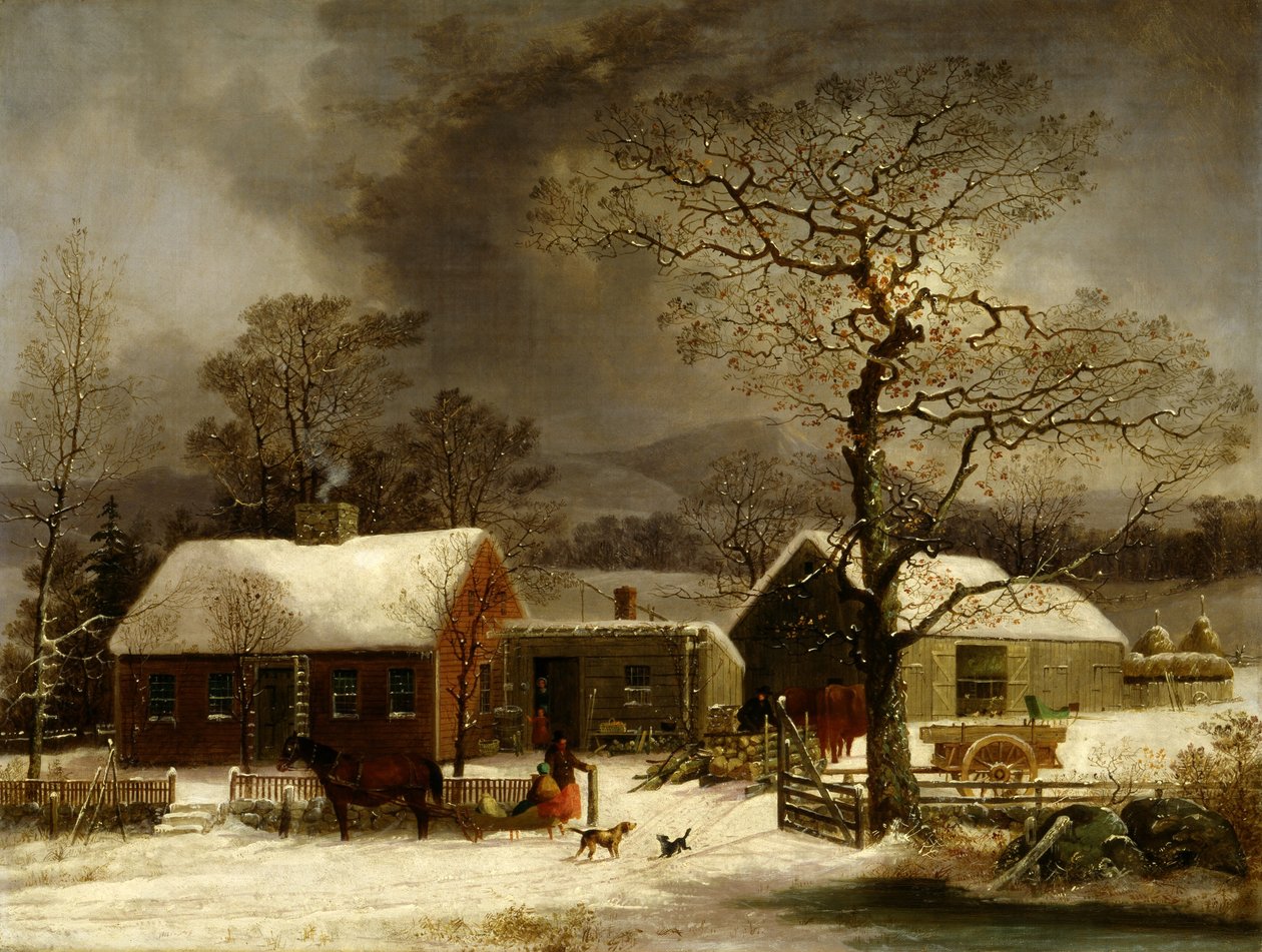 Vinterscen i New Haven, Connecticut av George Henry Durrie