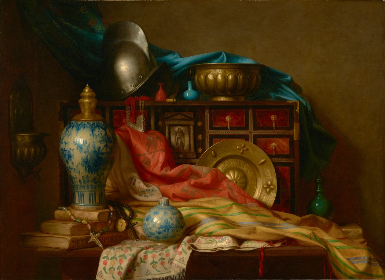 Bric-a-Brac från Damaskus, Rom och Sevilla 1880 (olja på duk) av George Henry Hall