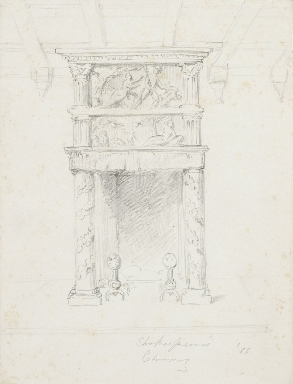 Shakespeares skorsten, 1866 (grafit på krämvävt papper) av George Henry Hall