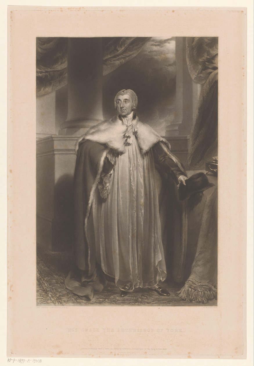 Porträtt av Edward Venables-Vernon-Harcourt His Grace, ärkebiskopen av York (titel på objekt) av George Henry Phillips