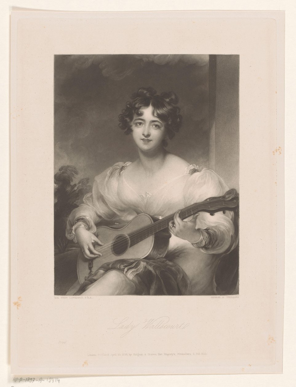 Porträtt av Elizabeth Black Lady Wallscourt (titel på objekt) av George Henry Phillips