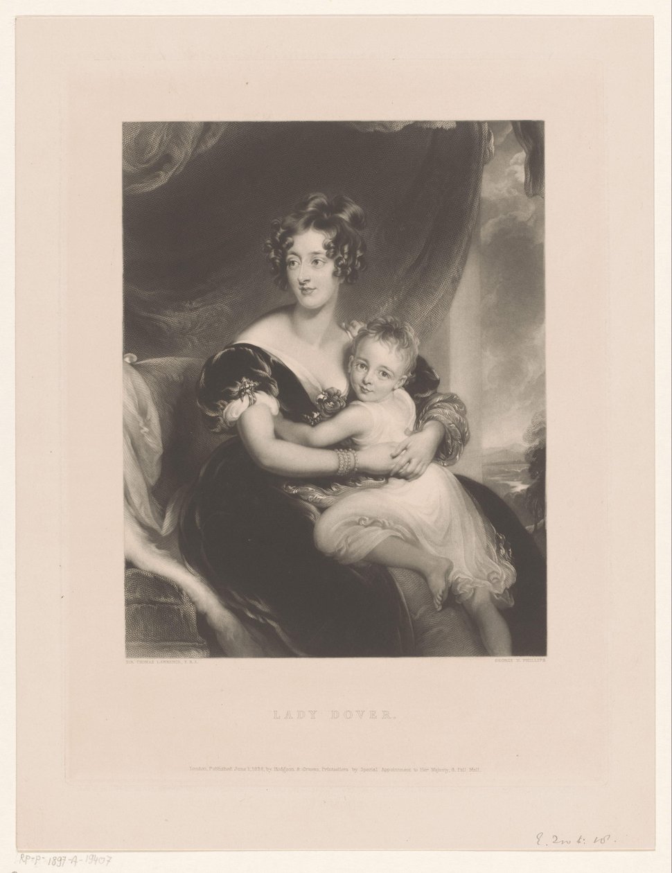 Porträtt av Georgiana Agar-Ellis Lady Dover (titel på objekt) av George Henry Phillips