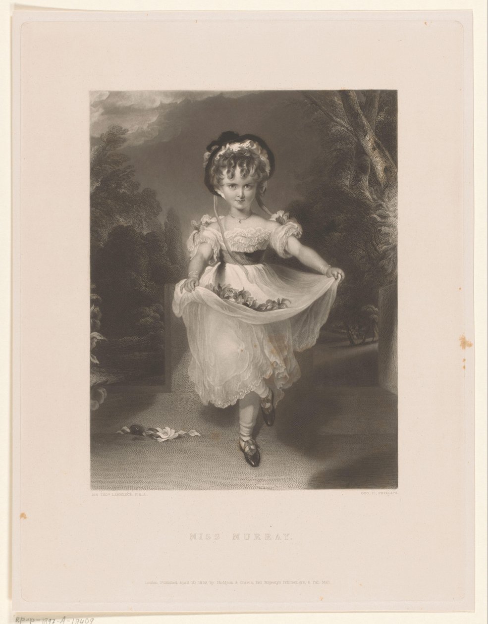 Porträtt av Louisa Georgina Augusta Anne Murray Miss Murray (titel på objekt) av George Henry Phillips