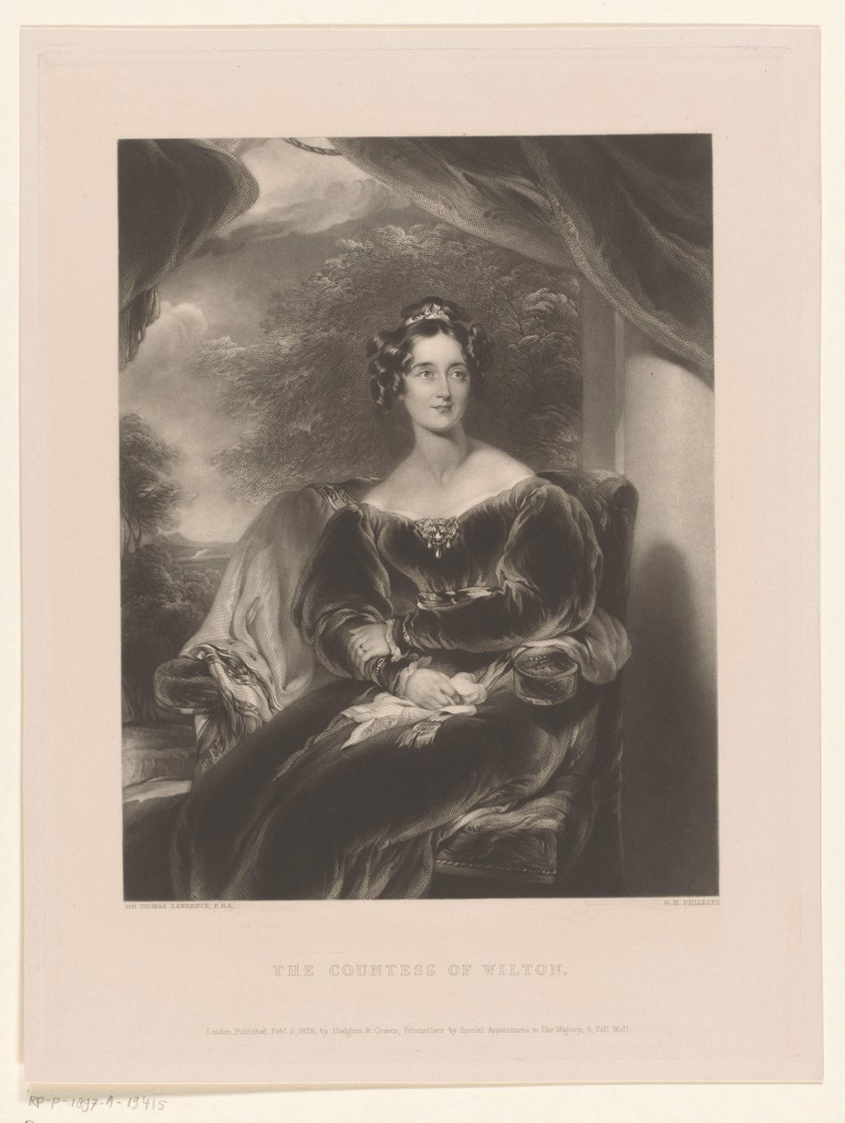 Porträtt av Mary Margaret Stanley Grevinnan av Wilton (titel på objekt) av George Henry Phillips