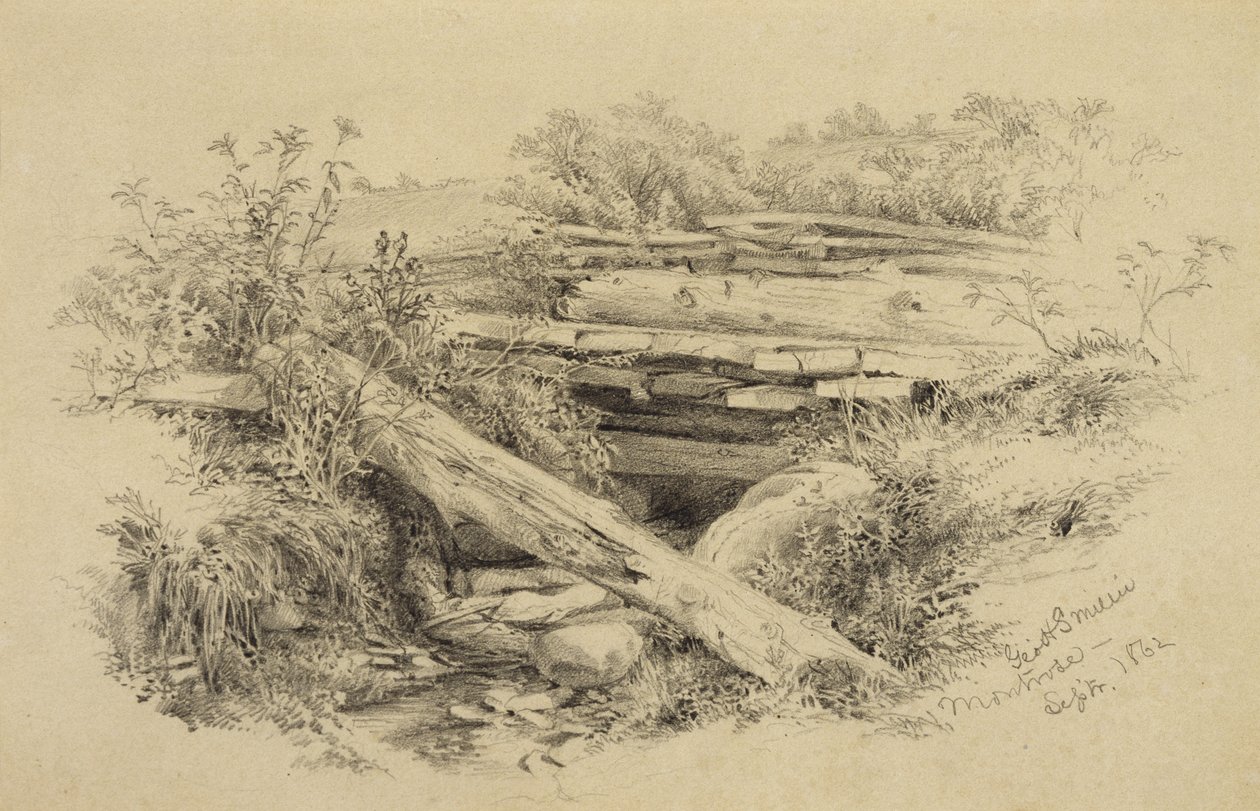 Montrose, New York, 1862 (grafit på papper) av George Henry Smillie