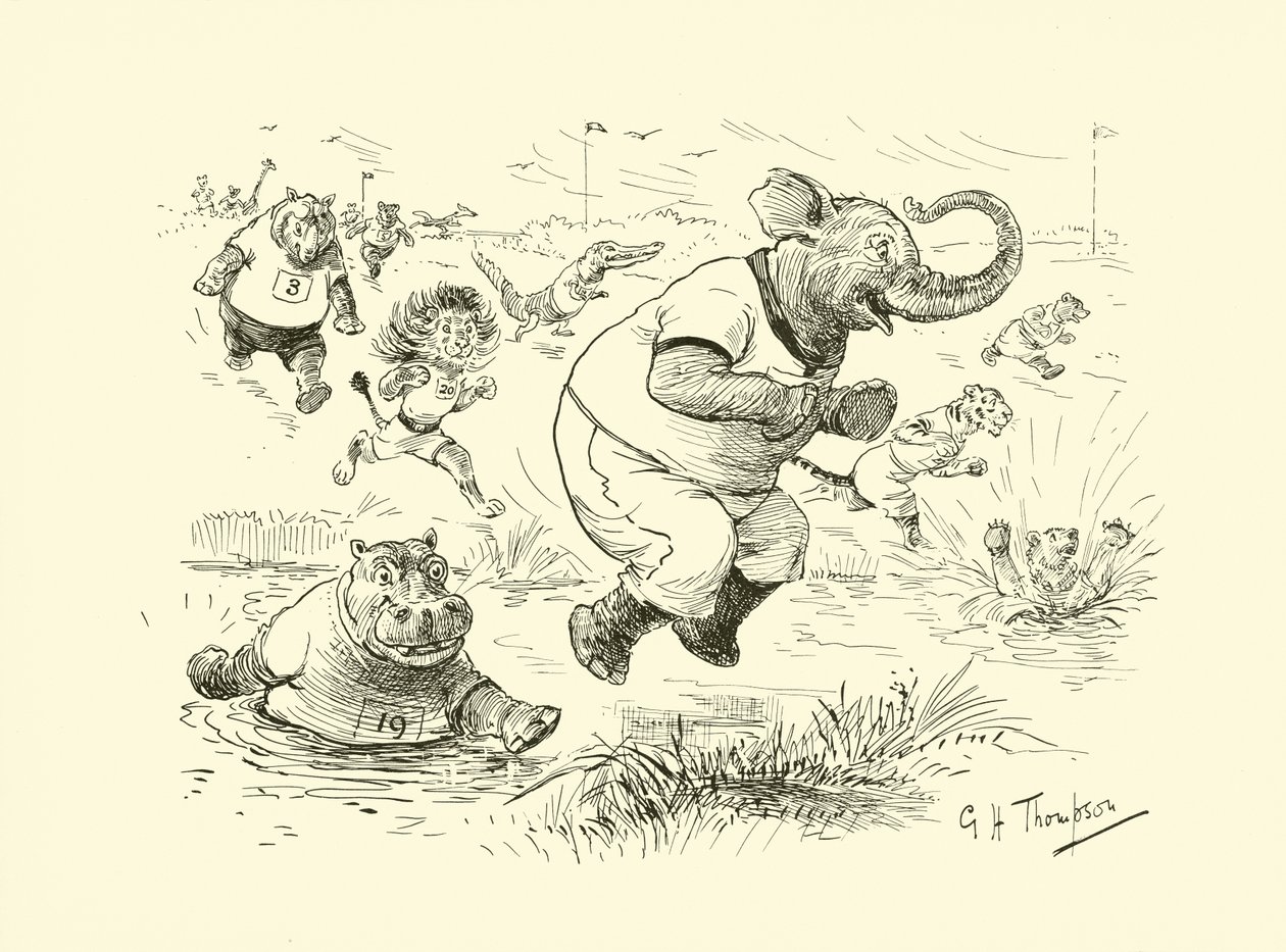 Djur vid de olympiska spelen (litografi) av George Henry Thompson